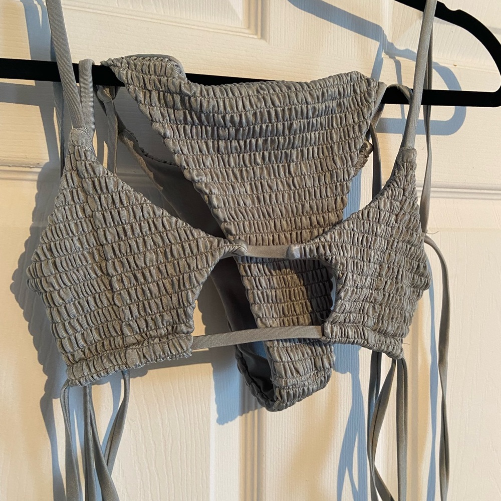 GORGEOUS Gray/Silver Strappy 2-piece bikini set